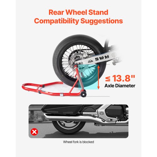 Motorrad-Hebebühne 850 lbs Heck-Spulenlift Paddock-Schwinge Rot | EU