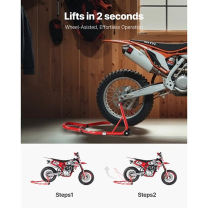 Motorrad-Hebebühne 850 lbs Heck-Spulenlift Paddock-Schwinge Rot | EU