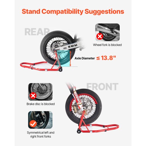 Motorrad-Hebebühne vorne und hinten, 850 lb, Spoollift, Paddock-Schwinge, Rot | EU