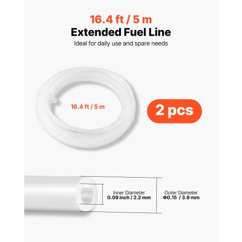 Bränsleslangssats, 5000 mm bränsleledningssats för dieselvärmare, Utbytbara bränsleledningssatser för parkeringsvärmare med ledningar, filter, klämmor och slangar, Tillbehör till tankdieselvärmare för 2KW, 5KW och 8KW värmare |  EU