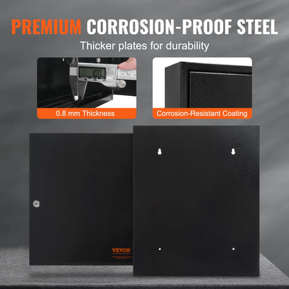 Schlüsselkasten für 100 Schlüssel mit verstellbaren Ablagen und bunten Schlüsselanhängern