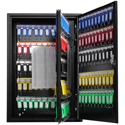 200-key cabinet key lock box with adjustable racks and colorful key tags