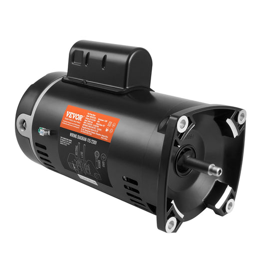 1,5 PS Poolpumpenmotor, 115/230 V, 12,8/6,4 A, 56Y, 3450 U/min, 90 μF/250 V Kondensator