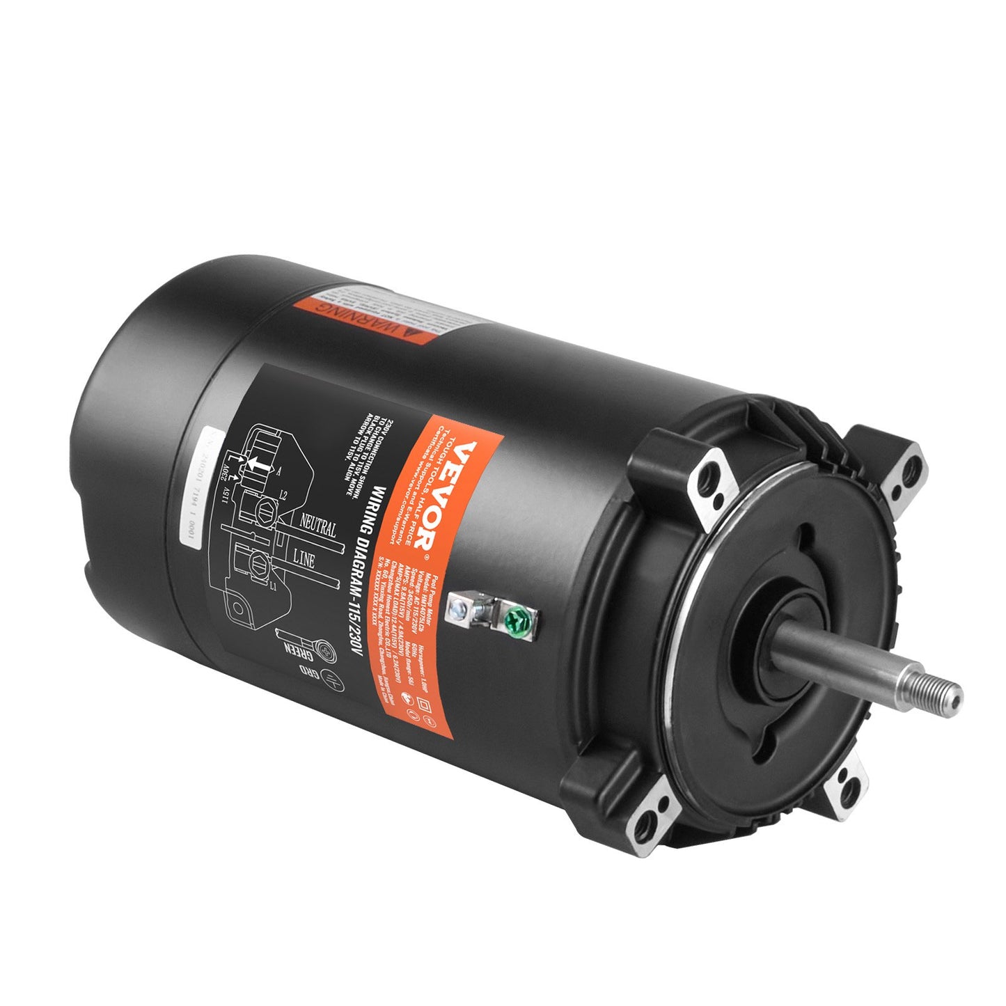 1HP Pool Pump Motor 115/230V 9,8/4,9A 56J 3450RPM 90μF/250V Kondensator
