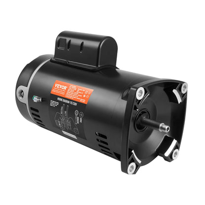 1HP poolpumpmotor 115/230V 9/4,5 ampere 56Y 3450RPM 90μF/250V kondensator