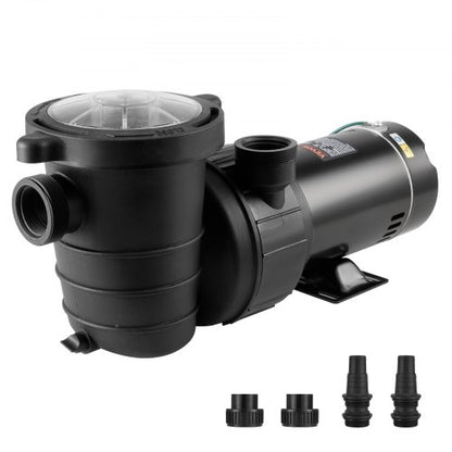 Above Ground Pool Pump, 1HP, 80 GPM Max. Flow Single Speed Swimming Pool Pump, 120V 3450 RPM 36 ft Max. Head Lift Pool Pump with Filter Basket, for Above Ground Pools Hot Tubs Spas