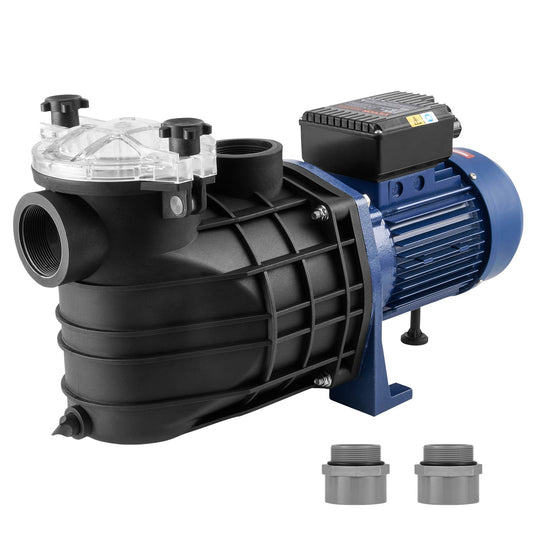 Poolpump 2,5HP 120GPM Maxflöde Enkelhastighetsfilterpump 220V 2850RPM 50ft Max Head Poolpump med filterkorg för pooler ovanjordsbadkar Spas