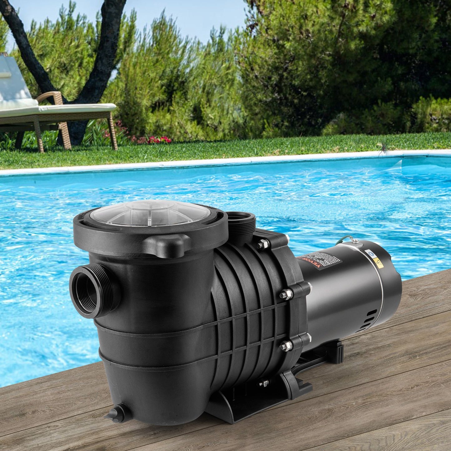 Above Ground Pool Pump, 1HP, 80 GPM Max. Flow Single Speed Swimming Pool Pump, 110V/240V 3450RPM 34.4ft Max. Head Pool Pump with Filter Basket, for Above Ground Pools Hot Tubs Spas