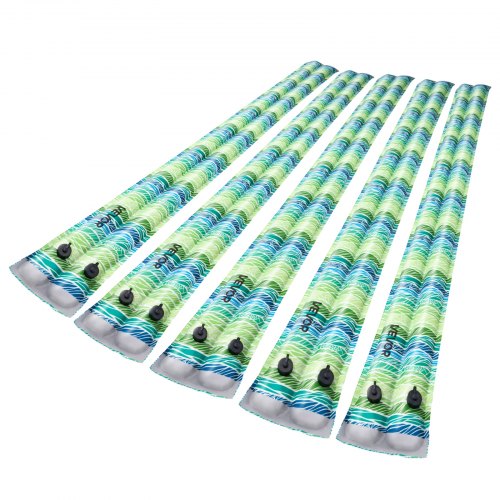 Pool Cover Water Bags, 5 Packs 8 Ft, Double Chamber Pool Cover Water Tubes with Reflective Strips, 0.3mm Thick PVC Bags Weights with Leakproof Screw Cap, for Winter Inground Swimming-Pool Covers