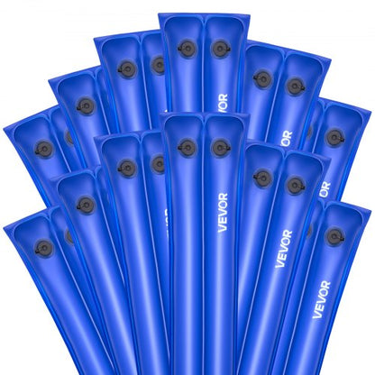 Pool Cover Water Bags, 12 Packs 10 Ft, Double Chamber Pool Cover Water Tubes, 0.4mm Thick PVC Bags Weights with Leakproof Screw Cap, for Inground Swimming-Pool Covers Winter Closing, Blue