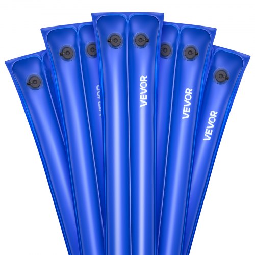 Pool Cover Water Bags, 5 Packs 10 Ft, Double Chamber Pool Cover Water Tubes, 0.4mm Thick PVC Bags Weights with Leakproof Screw Cap, for Inground Swimming-Pool Covers Winter Closing, Blue
