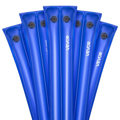 Pool Cover Water Bags, 5 Packs 10 Ft, Double Chamber Pool Cover Water Tubes, 0.4mm Thick PVC Bags Weights with Leakproof Screw Cap, for Inground Swimming-Pool Covers Winter Closing, Blue