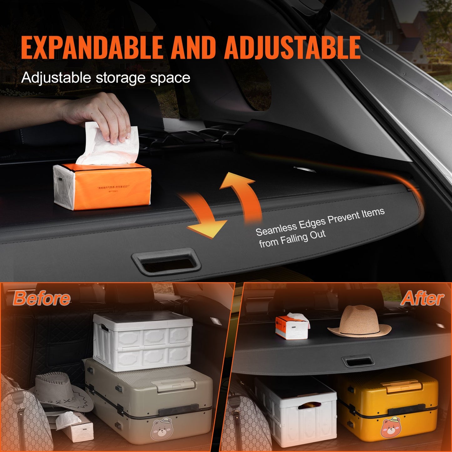 Infällbart lastskydd för Jeep Grand Cherokee 2 Row 2022-2024 OEM-design