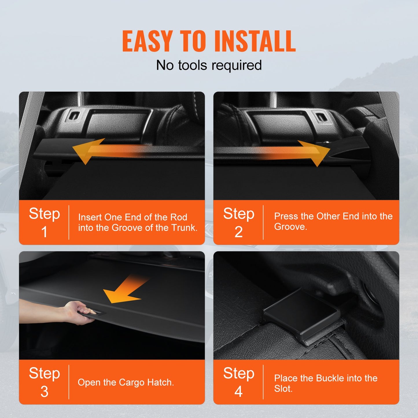 Infällbart lastskydd för Jeep Grand Cherokee 2 Row 2022-2024 OEM-design