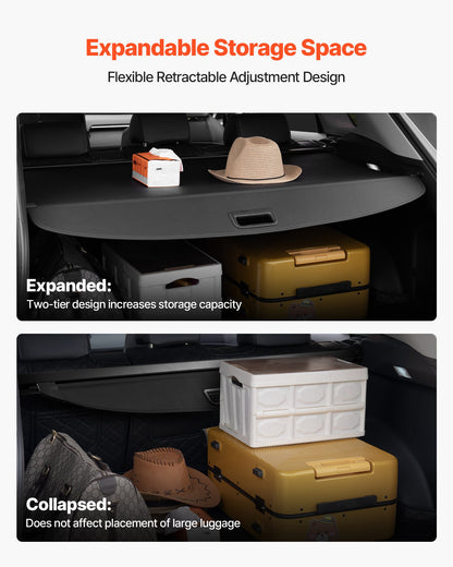 Retractable Cargo Cover, Premium Leather Texture Trunk Cover, Anti-Peeping Luggage Privacy Shield, Easy Installation Security Shade, Car Accessories, for Kia Sportage 2023-2025 5-Seater