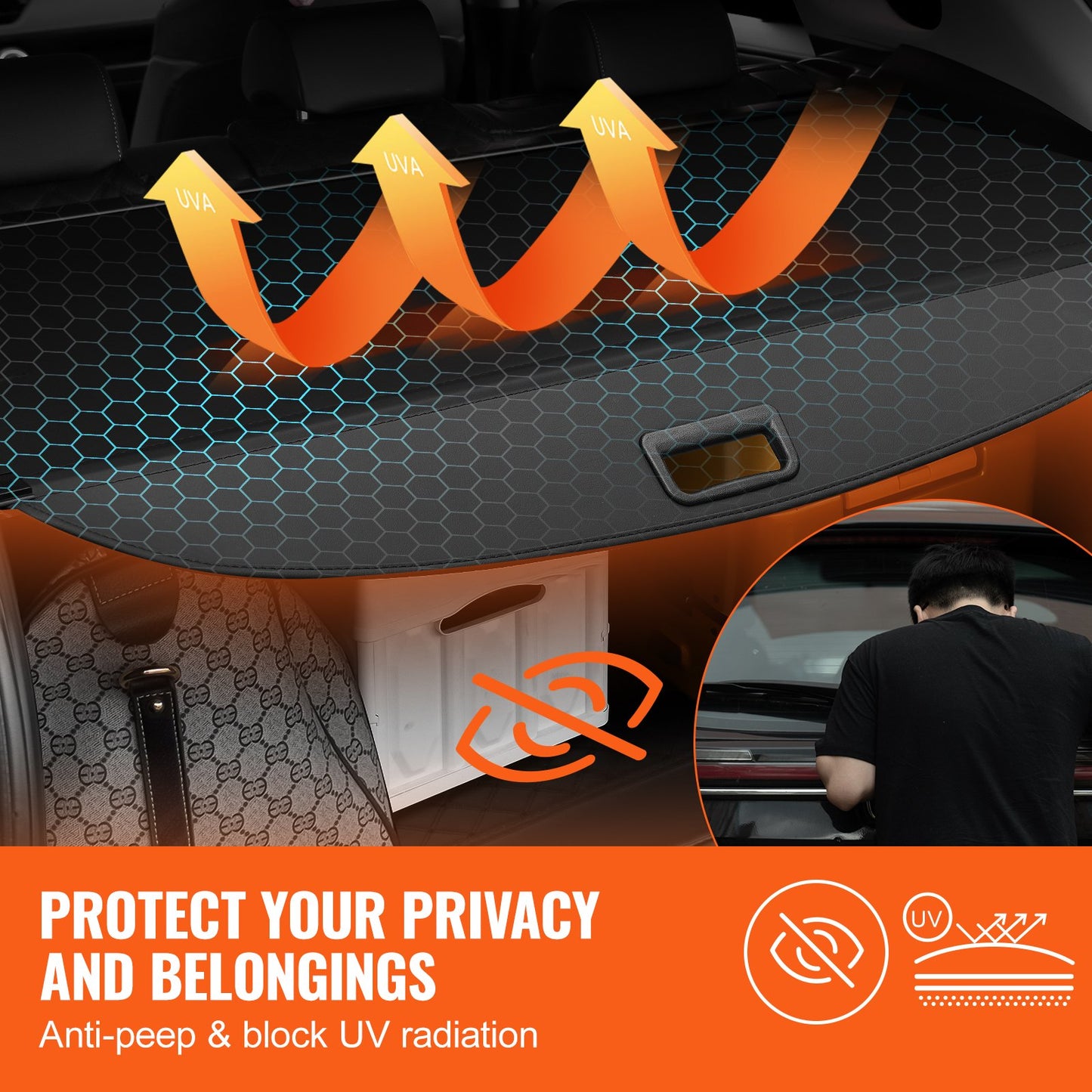 Infällbart lastskydd för GMC Terrain + Chevrolet Equinox 2018-2024