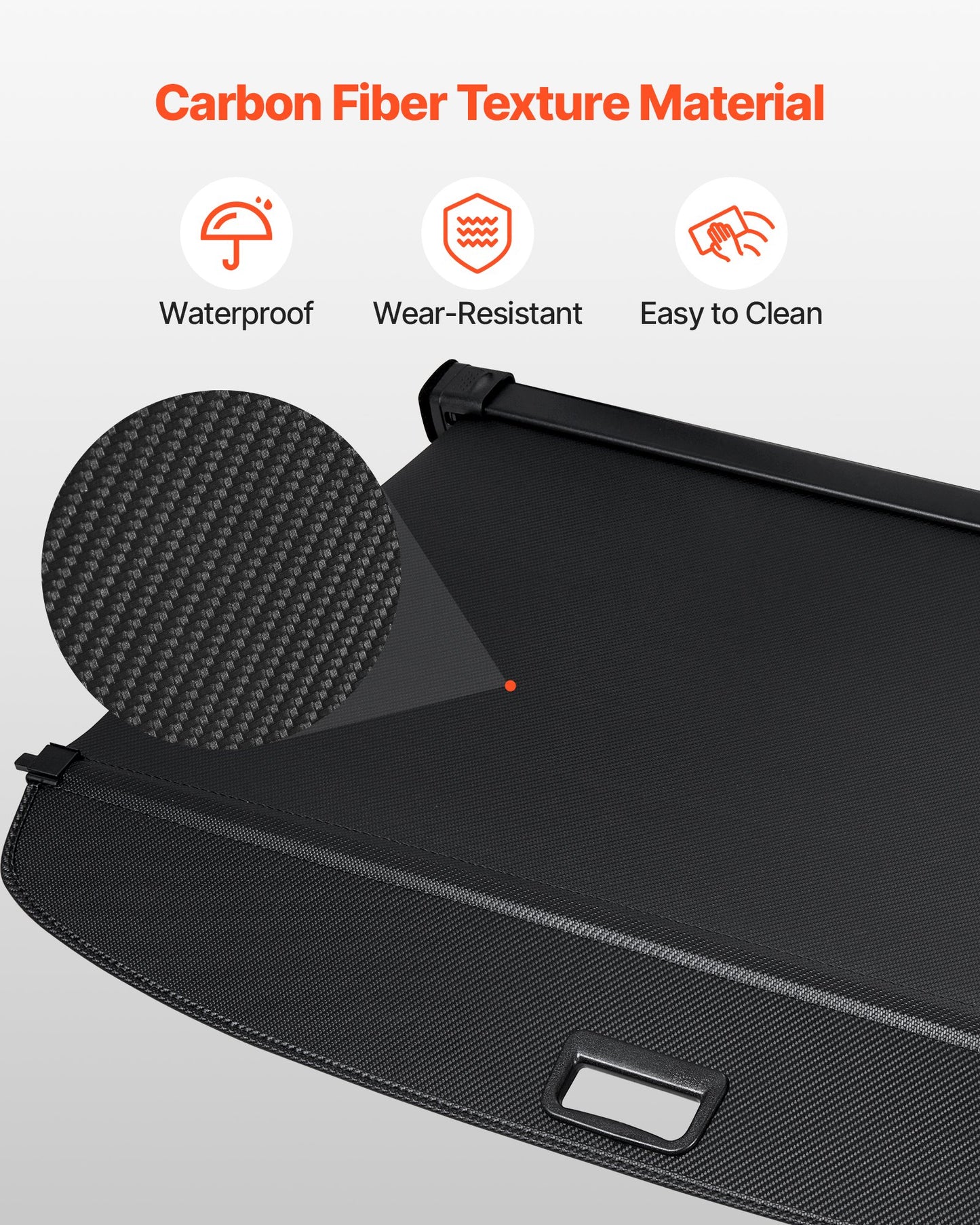 Retractable Cargo Cover, Upgraded Carbon Fiber Texture Trunk Cover, Anti-Peeping Luggage Privacy Shield, Easy Installation Security Shade Car Accessories, for Toyota RAV4 2019-2025 5-Seater