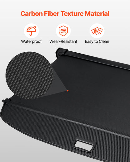 Retractable Cargo Cover, Upgraded Carbon Fiber Texture Trunk Cover, Anti-Peeping Luggage Privacy Shield, Easy Installation Security Shade Car Accessories, for Toyota RAV4 2019-2025 5-Seater