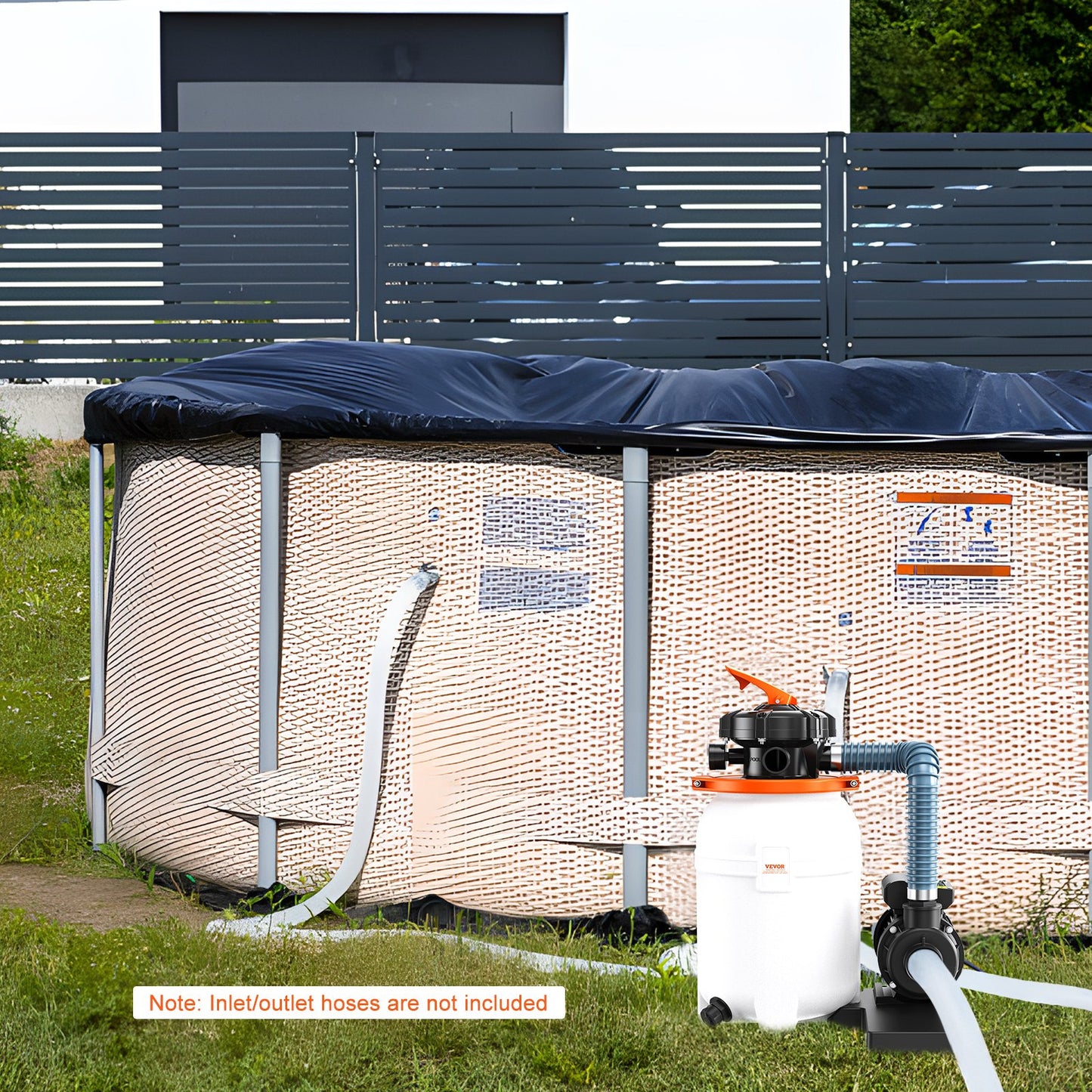 Sand Filter Pump for Above Ground Pools, 10-inch, 1585 GPH, 0.33 HP Swimming Pool Pumps System & Filters Combo Set with 5-Way Multi-Port Valve & Pressure Gauge, for Domestic and Commercial Pools