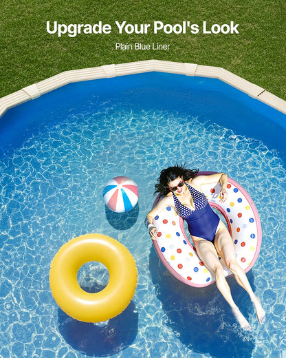 Ovale Poolfolie, 4,9 x 2,9 m, Unibead-Poolfolie, Wandhöhe 120 cm