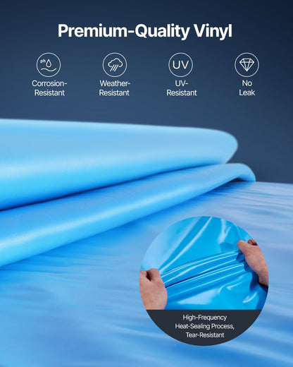 Ovale Poolfolie, 7,3 x 3,7 m, Überlapp-Poolfolie, 132 cm Wandhöhe