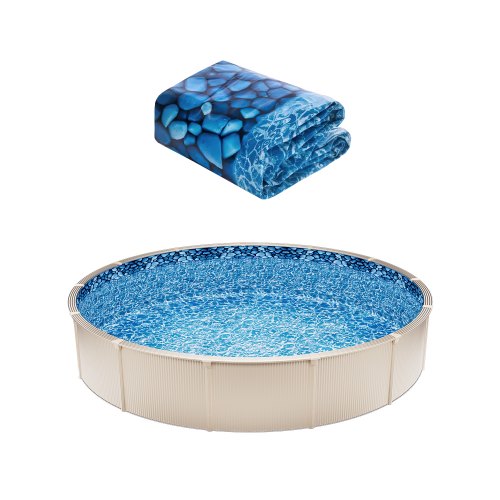 30-ft Round Above Ground Pool Liner, Overlap Pool Liners, Standard Gauge Vinyl, 48-to-54inch Wall Height, Designed for Steel Sided Above-Ground Swimming Pools