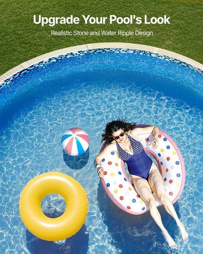 Runde Poolfolie, 2,44 m, Überlapp-Poolfolie, 137 cm Wandhöhe