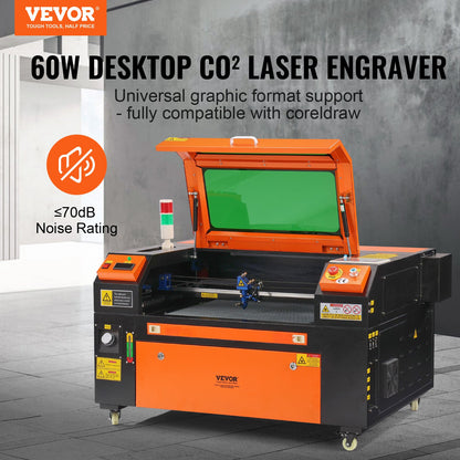 60W CO2 Laser Engraver, 16 x 24 in, 19.7 IPS Laser Cutter Machine with 2-Way Pass Air Assist, Compatible with LightBurn, CorelDRAW, AutoCAD, Windows, Mac OS, Linux, for Wood Acrylic Fabric More