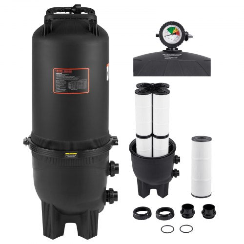 Pool Cartridge Filter, 725 sq.ft², Swimming Pool Filter System 9510 - 21207 GPH, Large Spa Filtration Cleaning System with 2 in Outlet Fitting for In-Ground & Above Pools up to 317006 Gallons