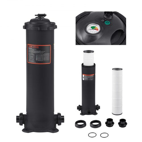 100 sq.ft² Cartridge Pool Filter Valve 6142 GPH Swimming Pool Filtration System