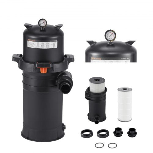 Pool Cartridge Filter, 150 sq.ft², High-Efficiency Swimming Pool Filter with Valve, 9000 GPH Spa Filtration Cleaning & Clearing System for In-Ground & Above Pools up to 34342 Gallons