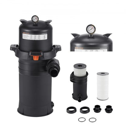 Pool Cartridge Filter, 150 sq.ft², High-Efficiency Swimming Pool Filter with Valve, 9000 GPH Spa Filtration Cleaning & Clearing System for In-Ground & Above Pools up to 34342 Gallons