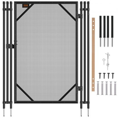 Pool Fence Gate, 4 x 2.5 Ft, Easy DIY Installation Inground Pool Gate, Pool Fence Gate Kit with Stainless Steel Latch, Removable Child & Pet Security Pool Fencing