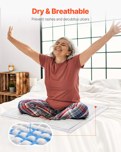 Disposable Underpads, 21" x 36" Incontinence Bed Pads, Super Absorbent Chux Pads with 5-Layer Protection for Bed Sofa and Mattress, Protective Bedwetting Pad for Pet Adult Kid Elderly (48-Pack)