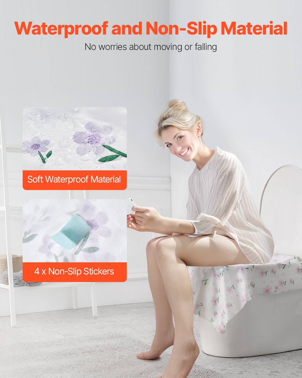 Toilet Seat Covers Disposable, 4 Pack Extra Large Waterproof Potty Cover, 20 Pieces Portable Disposable Potty Training Toilet Seat Covers, for Adult, Kids, Travel, Public Restroom & Airplane