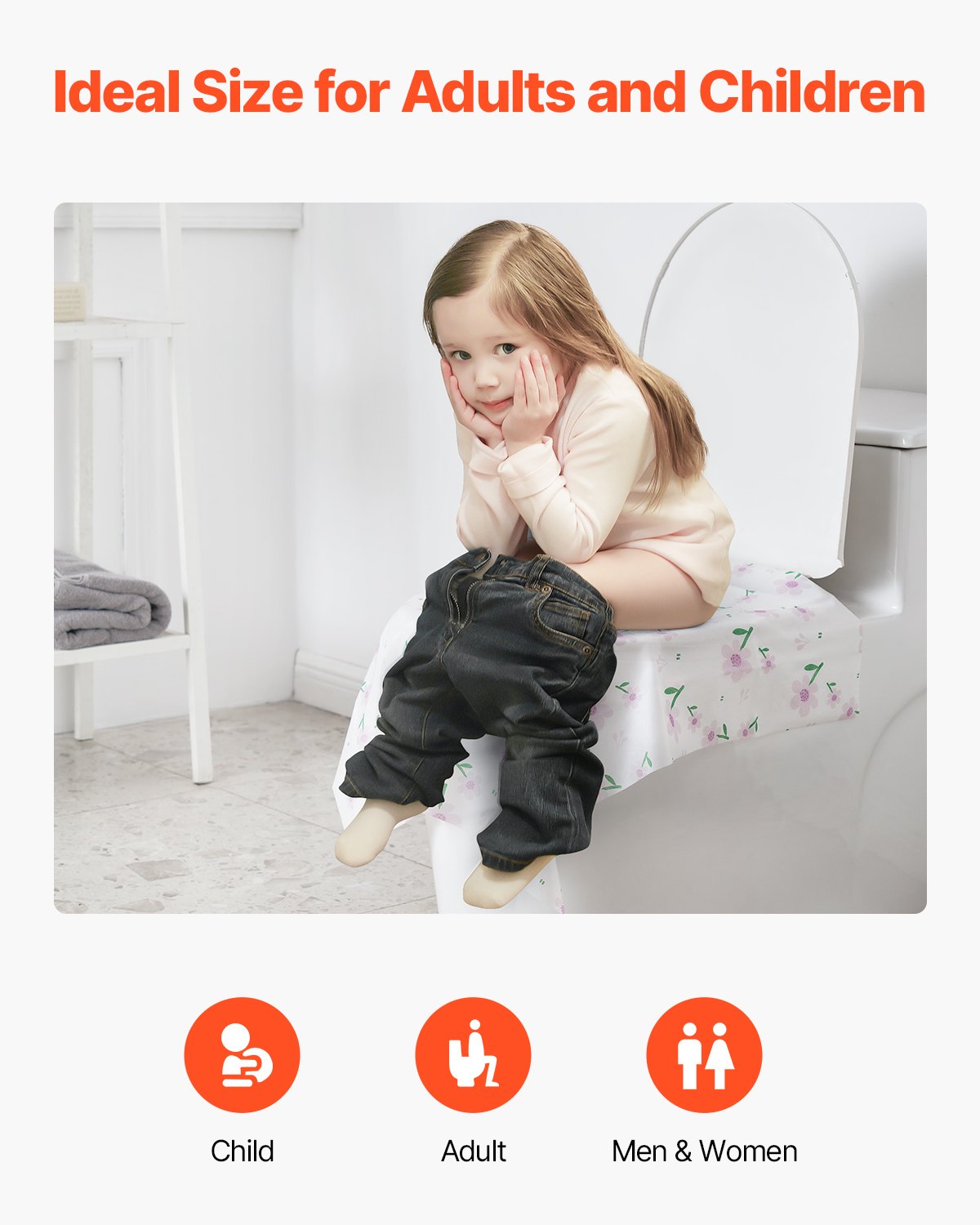 Toilet Seat Covers Disposable, 4 Pack Extra Large Waterproof Potty Cover, 20 Pieces Portable Disposable Potty Training Toilet Seat Covers, for Adult, Kids, Travel, Public Restroom & Airplane