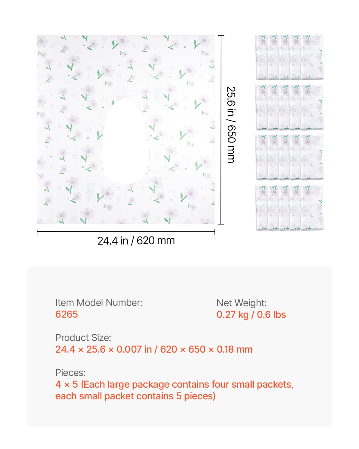 Toilet Seat Covers Disposable, 4 Pack Extra Large Waterproof Potty Cover, 20 Pieces Portable Disposable Potty Training Toilet Seat Covers, for Adult, Kids, Travel, Public Restroom & Airplane