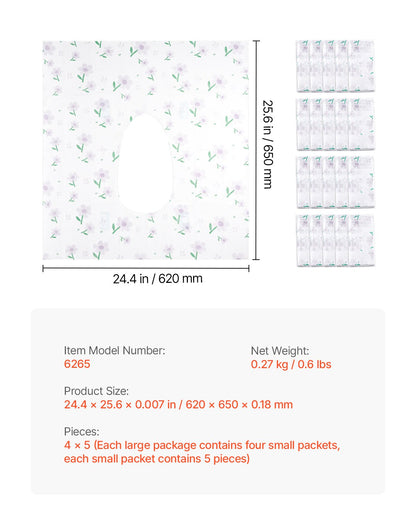 Toilet Seat Covers Disposable, 4 Pack Extra Large Waterproof Potty Cover, 20 Pieces Portable Disposable Potty Training Toilet Seat Covers, for Adult, Kids, Travel, Public Restroom & Airplane