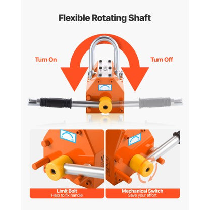 Magnetisk locklyftare, 600 kg dragkapacitet, stålvagn med kraftig magnetlyft och 2 hjul, justerbart handtag, N42 neodym, hopfällbar och bärbar, för lyft av brunnslock |  EU