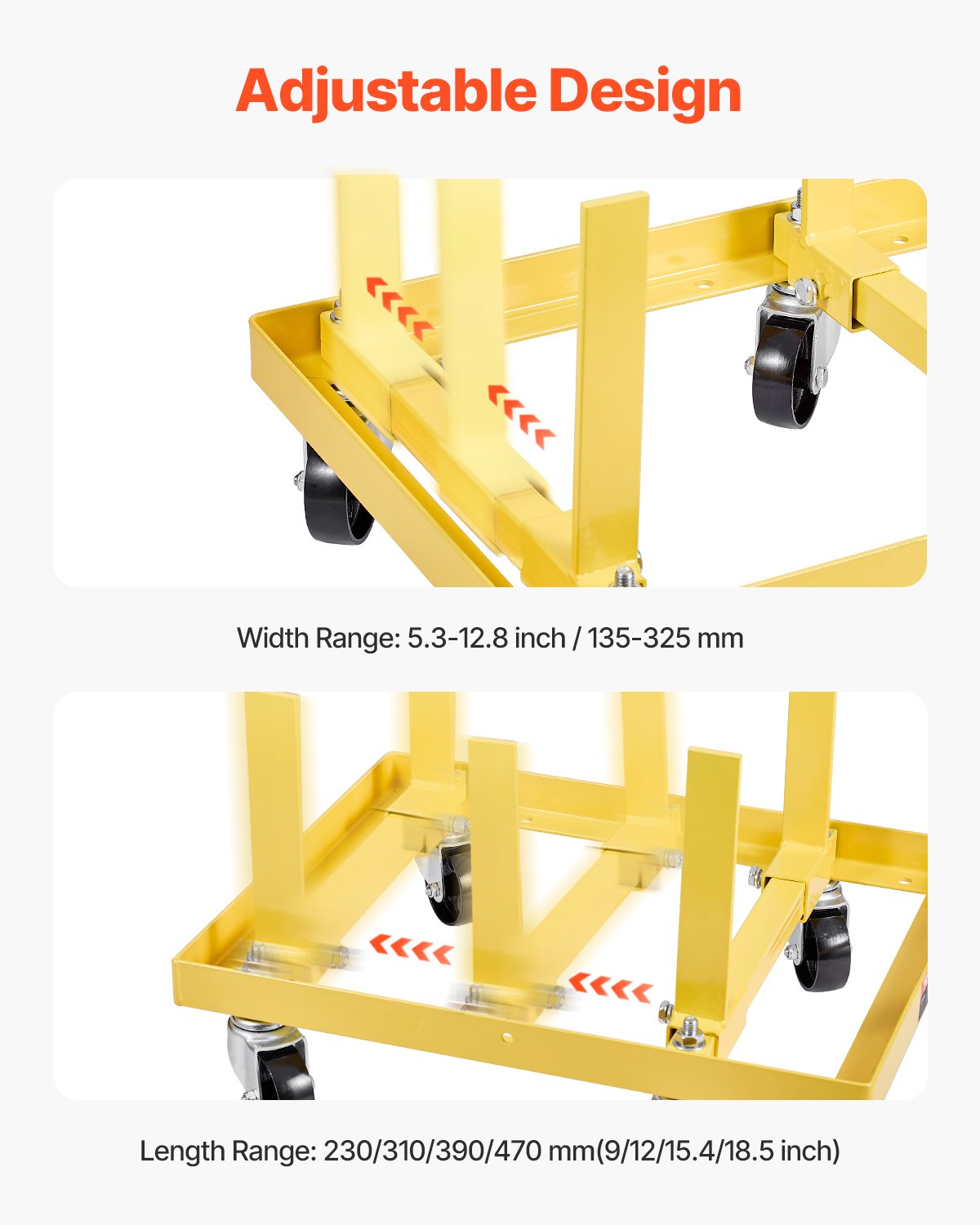 Engine Stand, 750 LBS Load Capacity Engine Motor Stand with Adjustable Width & Length, Heavy-Duty Steel Motor Holder with 4 Swivel Casters and 2 Ratchet Straps, Suitable for Most Engines