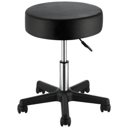 Rolling Stools with Wheels, 400 LBS Weight Capacity Adjustable Height Stool with Ultra-Thick Seat Cushion, Swivel Stools Chair for Salon, Bar, Home, Office, Tatoo, Medical, Massage, Black