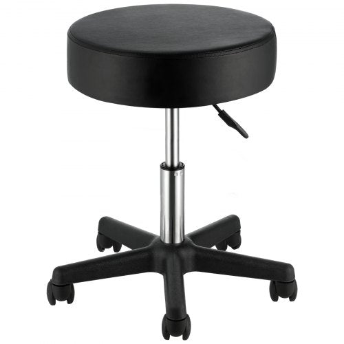 Rolling Stools with Wheels, 400 LBS Weight Capacity Adjustable Height Stool with Ultra-Thick Seat Cushion, Swivel Stools Chair for Salon, Bar, Home, Office, Tatoo, Medical, Massage, Black