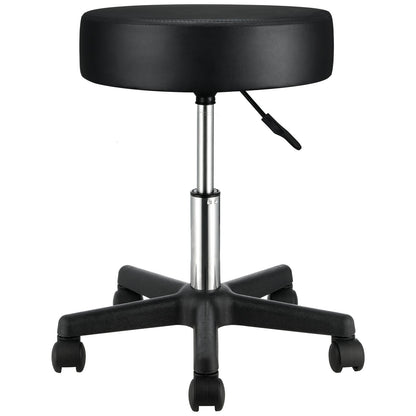 Rolling Stools with Wheels, 400 LBS Weight Capacity Adjustable Height Stool with Ultra-Thick Seat Cushion, Swivel Stools Chair for Salon, Bar, Home, Office, Tatoo, Medical, Massage, Black