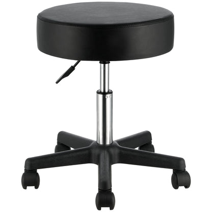 Rolling Stools with Wheels, 400 LBS Weight Capacity Adjustable Height Stool with Ultra-Thick Seat Cushion, Swivel Stools Chair for Salon, Bar, Home, Office, Tatoo, Medical, Massage, Black