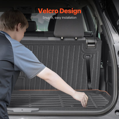 Cargo Mats Compatible with Toyota Kluger & Highlander 2020-2024, Custom Fit TPE Cargo Liner Set for SUVs, Trunk and Rear Back Seat Protector Replacement, Trunk Mat and Backrest Mats