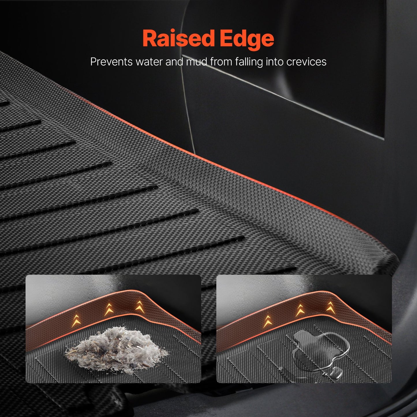 Cargo Mat Compatible with Ford Edge 2015-2024 & Ford Edge ST 2020-2024, Precise Fit Trunk Mat for SUVs, TPE Trunk Protector Replacement, Black (1PCS)