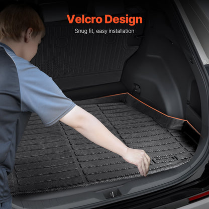 Cargo Mats Compatible with Toyota RAV4 2019-2024, Custom Fit TPE Cargo Liner Set for SUVs, Trunk and Rear Back Seat Protector Replacement, Black, Trunk Mat and Backrest Mats