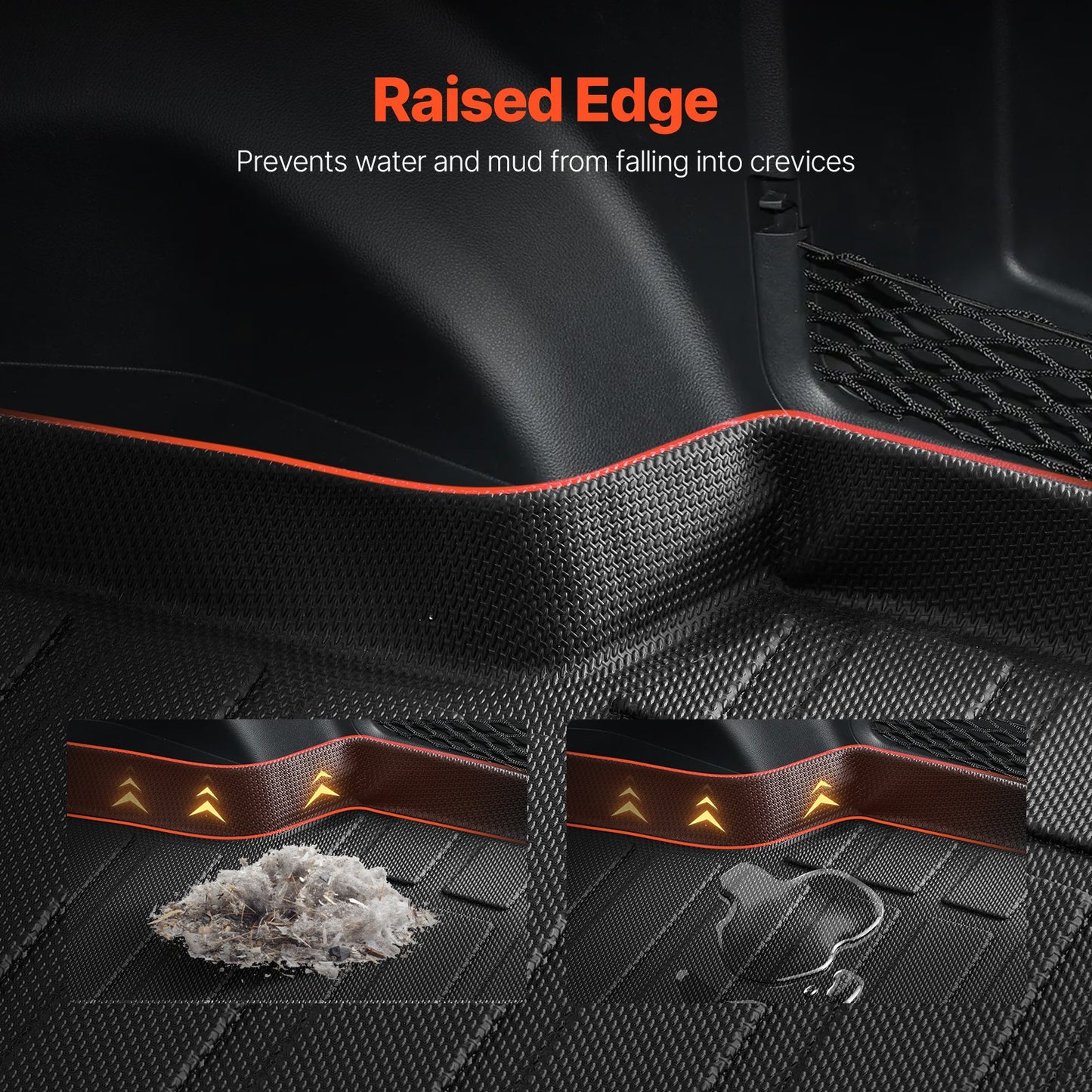 Cargo Mats Compatible with Toyota RAV4 2019-2024, Custom Fit TPE Cargo Liner Set for SUVs, Trunk and Rear Back Seat Protector Replacement, Black, Trunk Mat and Backrest Mats