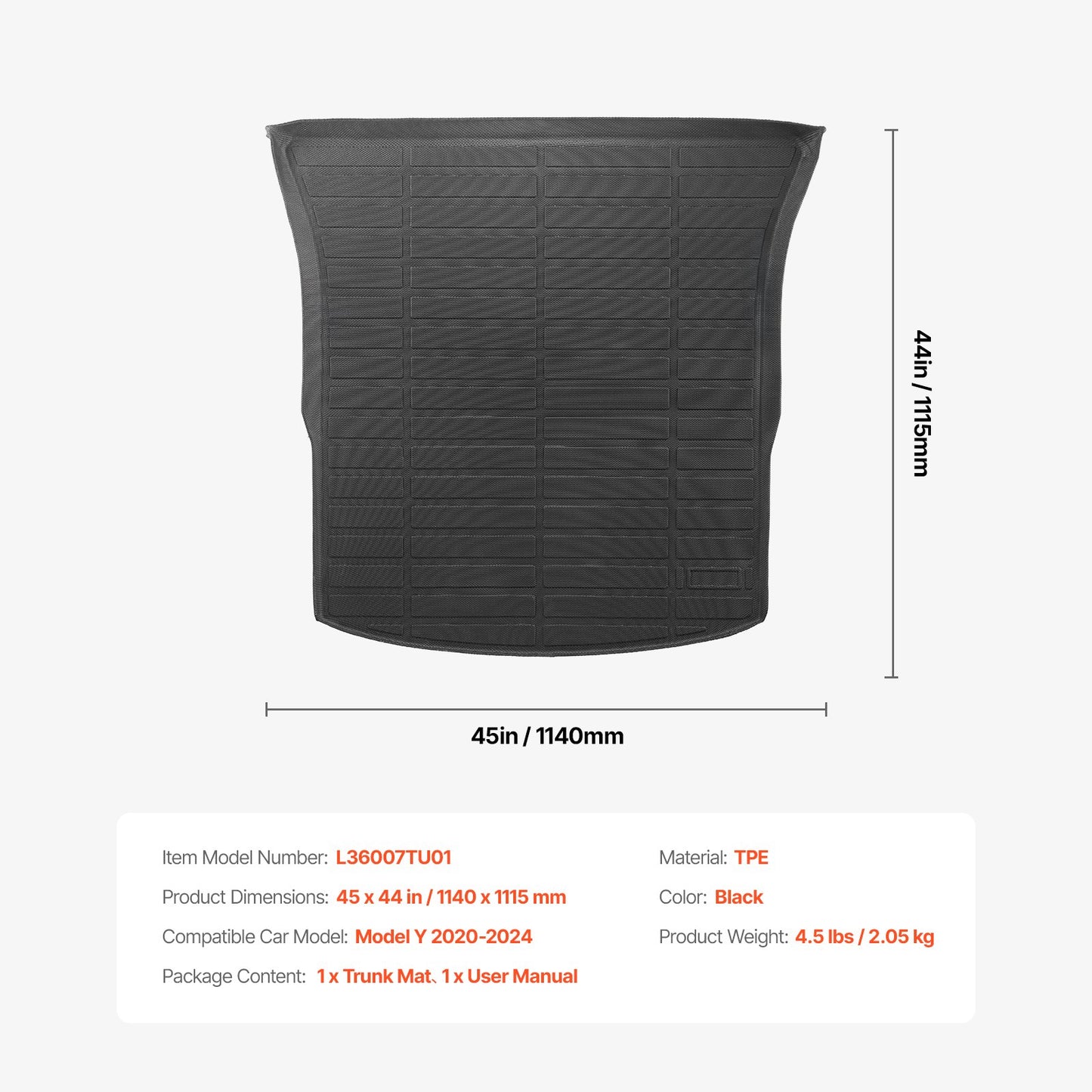 Lastmatta All Weather TPE Custom Fit för Tesla Model Y 2020-2024 SUV