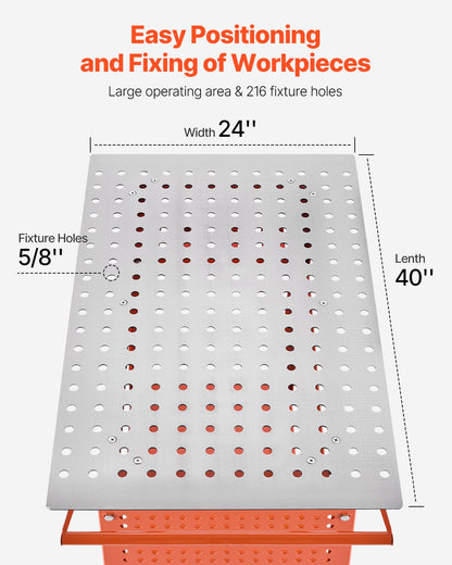 Svetsbord 40"x24" svetsarbetsbänk med 800LBS statisk viktkapacitet
